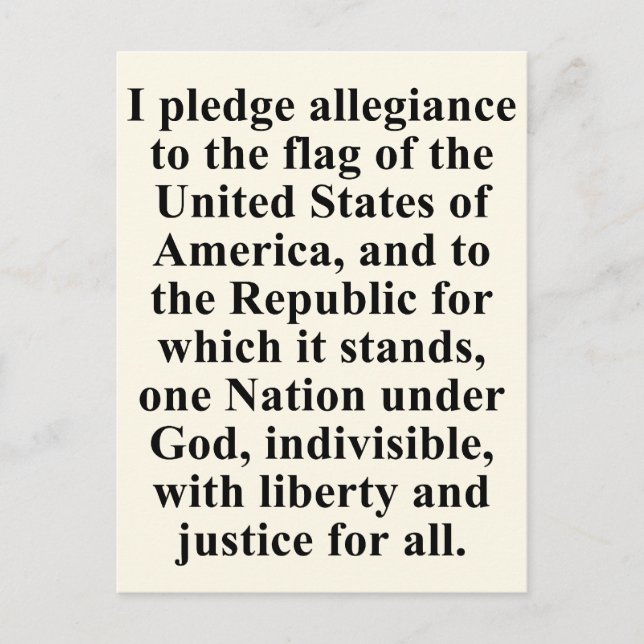 Pledge of Allegiance Postcard (Front)