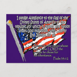 Pledge of Allegiance Psalm 33:12 Postcard