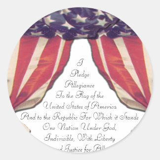 Pledge of Allegiance Round Stickers