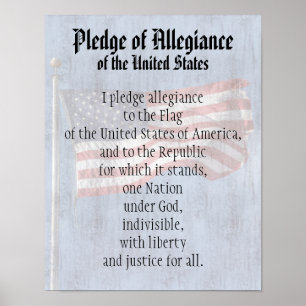 Pledge of Allegiance US Flag History Classroom Poster