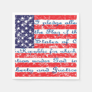 Pledge of Allegiance USA Flag Napkin