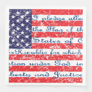 Pledge of Allegiance USA Flag Napkin