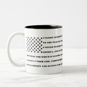 Pledge Of Allegiance #USAPatriotGraphics Two-Tone Coffee Mug