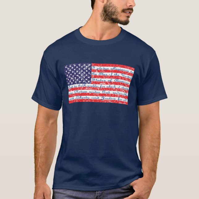 Pledge of Allegience in the American Flag T-Shirt (Front)