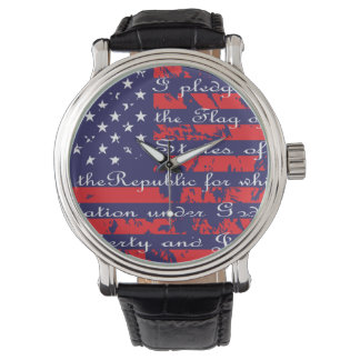 Pledge of Allegience US Flag Watch