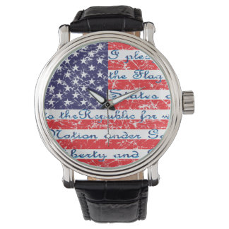 Pledge of Allegience USA Flag Watch