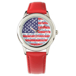 Pledge of Allegience USA Flag Watch