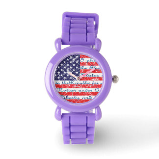 Pledge of Allegience USA Flag Watch