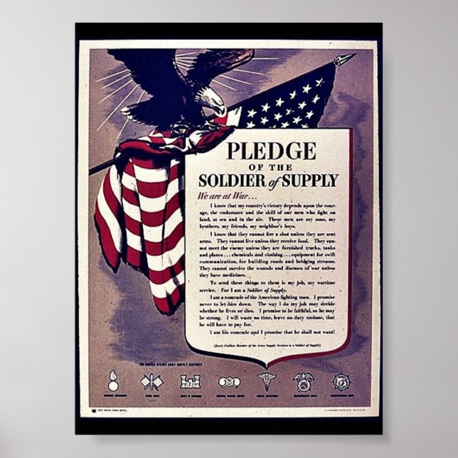 Pledge Of The Soldier Of The Supply Poster (Front)