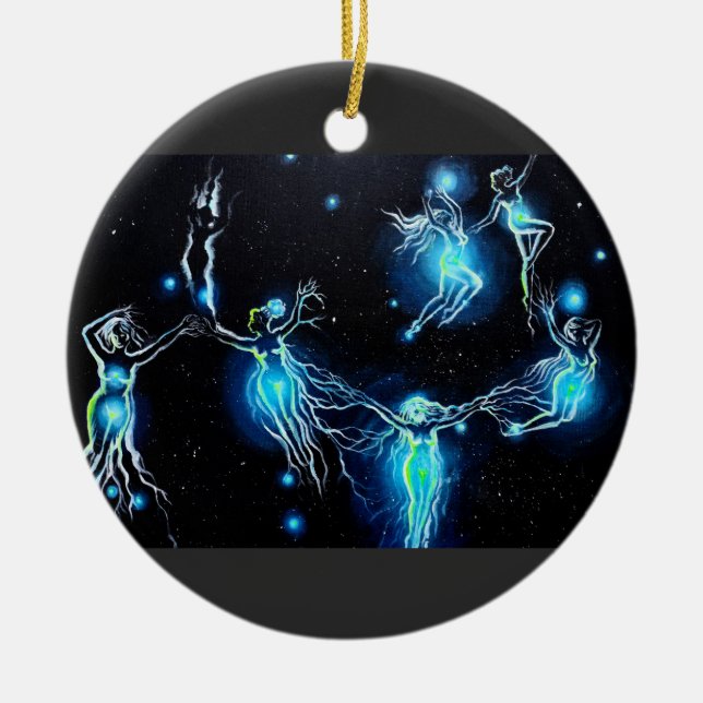 Pleiades Ceramic Tree Decoration (Front)