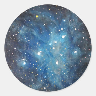 Pleiades Space Art Constellation Painting Print Classic Round Sticker