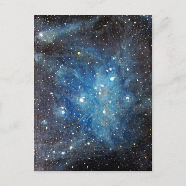 Pleiades Space Art Constellation Painting Print Postcard (Front)
