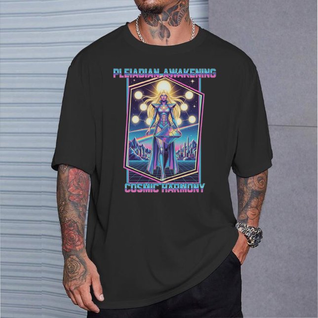Pleiadian Awakening | Retro 80s Cosmic Harmony T-Shirt (Creator Uploaded)