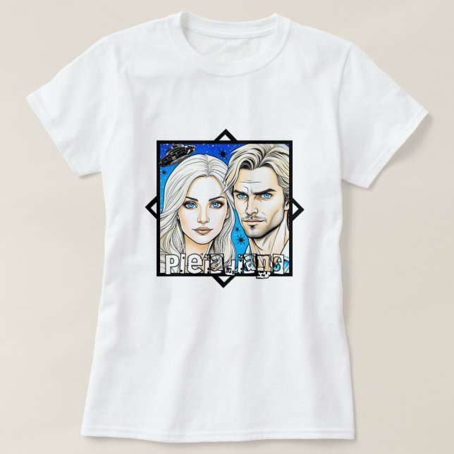 Pleiadian Extra Terrestrials and UFO T-Shirt (Design Front)
