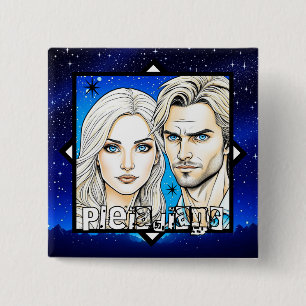 Pleiadians Extra Terrestrials Race with Stars 15 Cm Square Badge