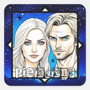 Pleiadians Extra Terrestrials Race with Stars Square Sticker