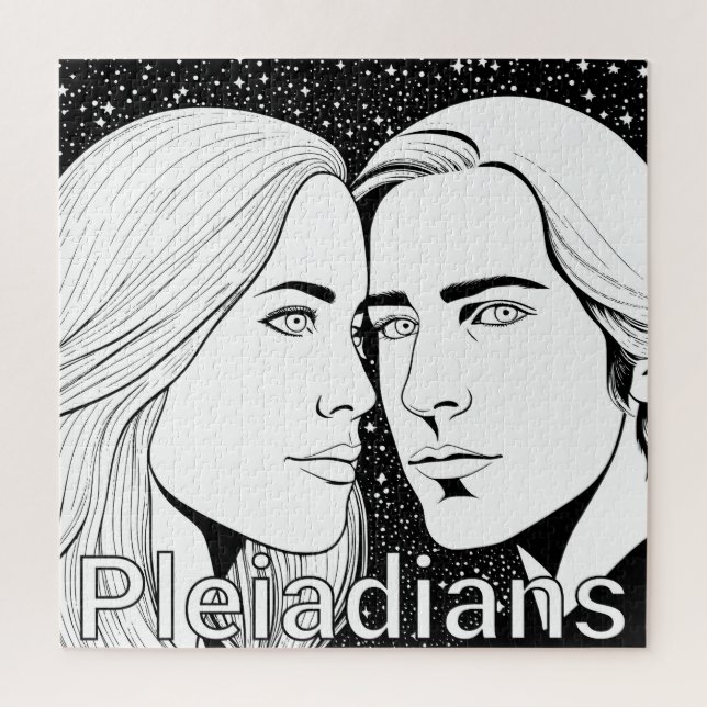 Pleiadians Tall Extraterrestrials Female and Male Jigsaw Puzzle (Vertical)