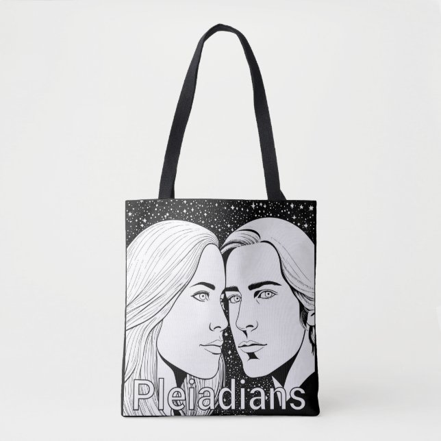 Pleiadians Tall Extraterrestrials Female and Male Tote Bag (Front)