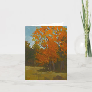 Plein air painting of Maine fall greeting card