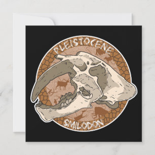 Pleistocene Paleoart Smilodon Skull Invitation