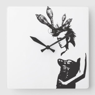 Plena Punk Puerto Rican Art Square Wall Clock