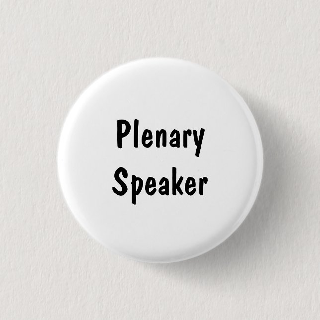 Plenary Speaker 3 Cm Round Badge (Front)