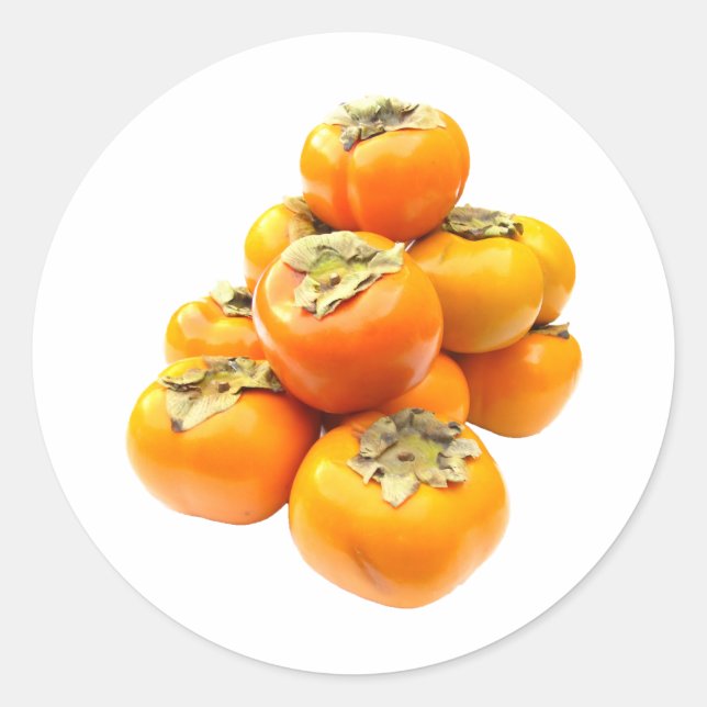 Plentiful Persimmon Classic Round Sticker (Front)