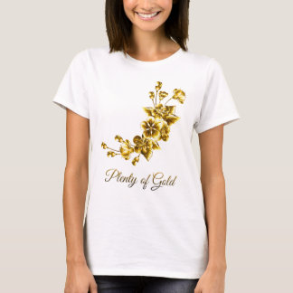 Plenty of Gold Elegant Floral White & Gold T-Shirt