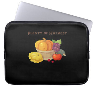 Plenty of Harvest – Autumn Basket of Produce Illus Laptop Sleeve
