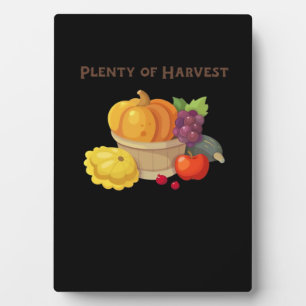 Plenty of Harvest – Autumn Basket of Produce Illus Plaque