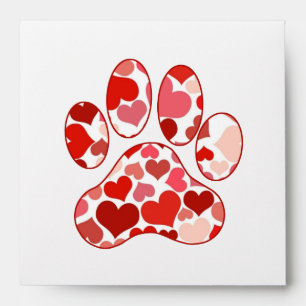 Plenty of Hearts Paw Print Pattern Envelope