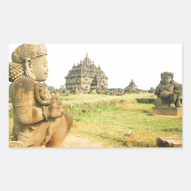 Pleosan Buddhist temple, Prabanam, Java, Indonesia Rectangular Sticker (Front)