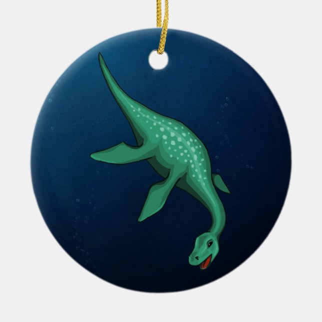 Plesiosaur Ceramic Tree Decoration (Front)
