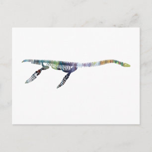 plesiosaur skeleton postcard