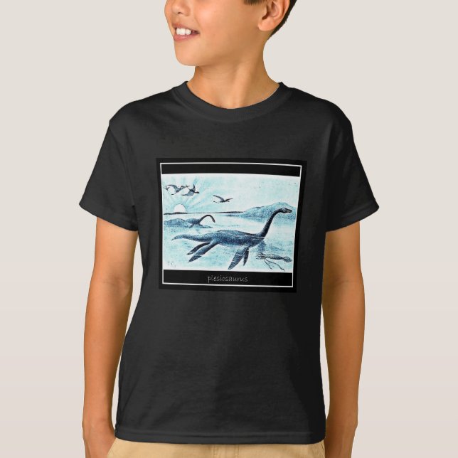 Plesiosaurus Kids T-Shirt - Dark (Medium) (Front)
