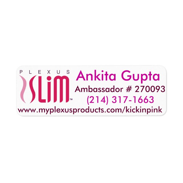 Plexus slim mailing Labels (Front)