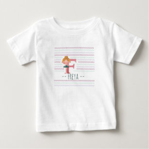 Plink Cute Ballerina Letter F Toddler  Baby T-Shirt