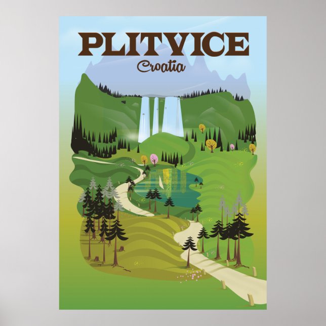 Plitvice Croatia travel poster (Front)