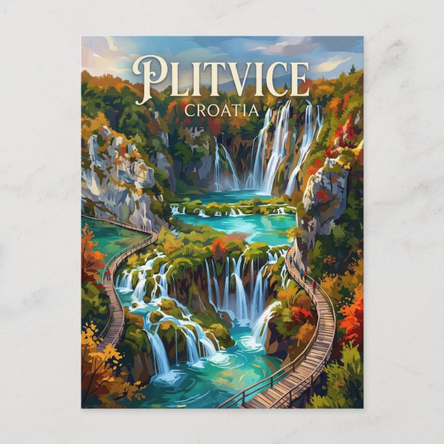Plitvice Lakes Croatia Postcard (Front)