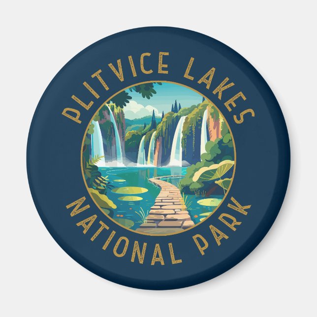 Plitvice Lakes National Park Croatia Distressed Magnet (Front)