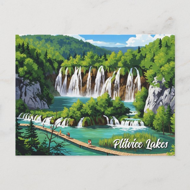 Plitvice Lakes national park croatia Holiday Postcard (Front)