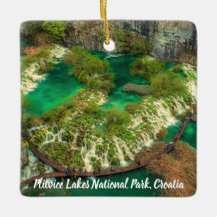 Plitvice Lakes National Park Croatia stylised Ceramic Ornament