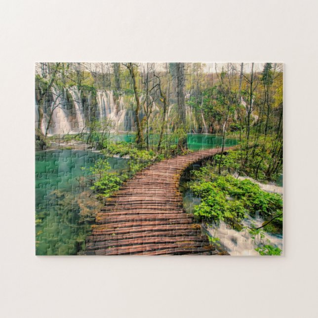 Plitvice Lakes National Park Croatia stylised Jigsaw Puzzle (Horizontal)