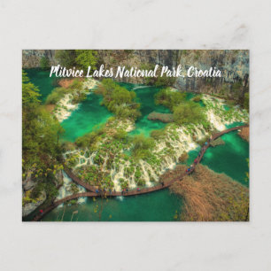 Plitvice Lakes National Park Croatia stylised Postcard