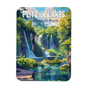 Plitvice Lakes National Park Croatia Travel Art Magnet