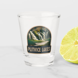 Plitvice Lakes National Park Croatia Watercolor Shot Glass