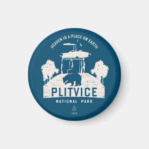 Plitvice Lakes National Park Croatia White Design Magnet