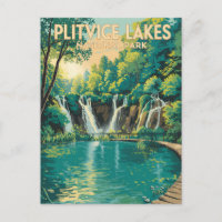 Plitvice Lakes National Park Illustration Travel