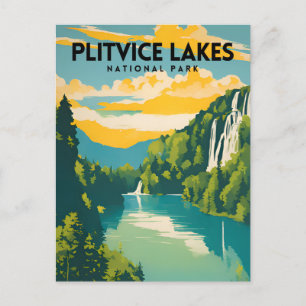 Plitvice Lakes National Park Traditional Travel Postcard