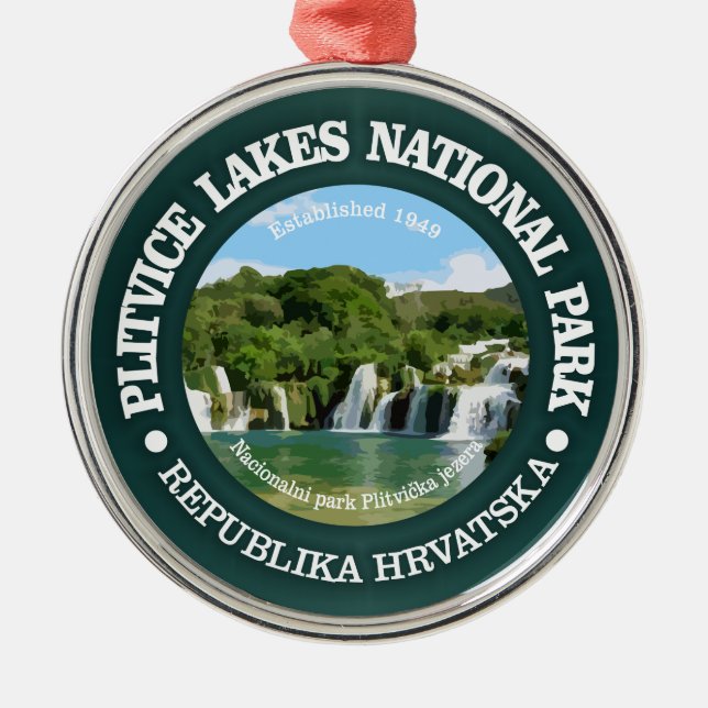 Plitvice Lakes NP Metal Tree Decoration (Front)